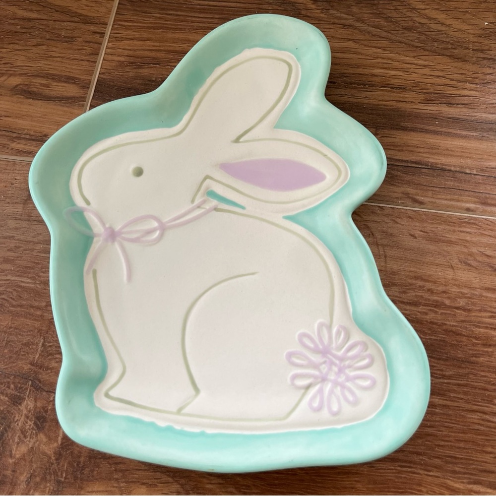 Mercuries small ceramic bunny shaped platter  for Easter.